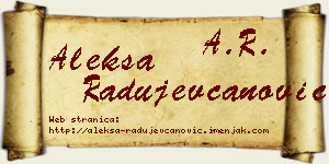 Aleksa Radujevčanović vizit kartica